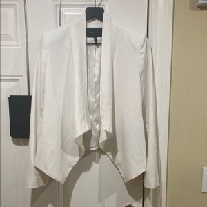 BCBG Maxazria White Aubree White Draped Blazer